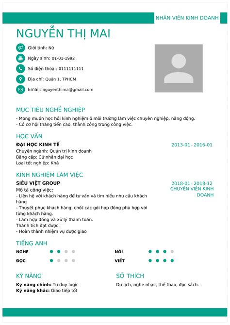 Mẫu CV Xin Việc Làm Online Đơn Giản, Tạo CV .